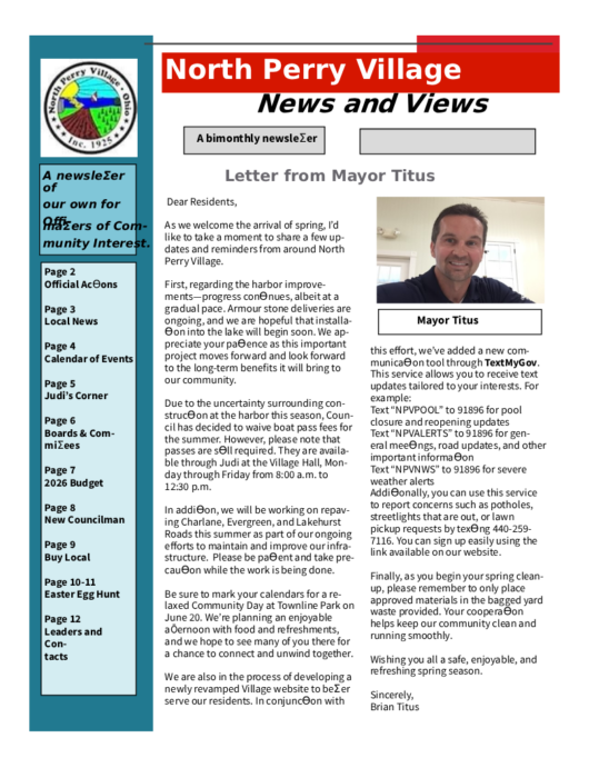 Thumbnail for the NEWSLETTERS page.